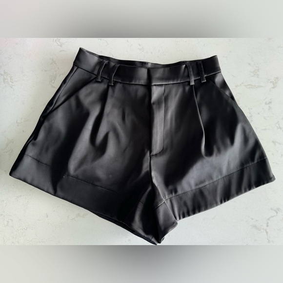 Zara Satin High Waist Shorts Black Size M NWOT - Picture 3 of 6